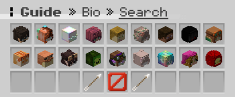 The search function of the bio menu